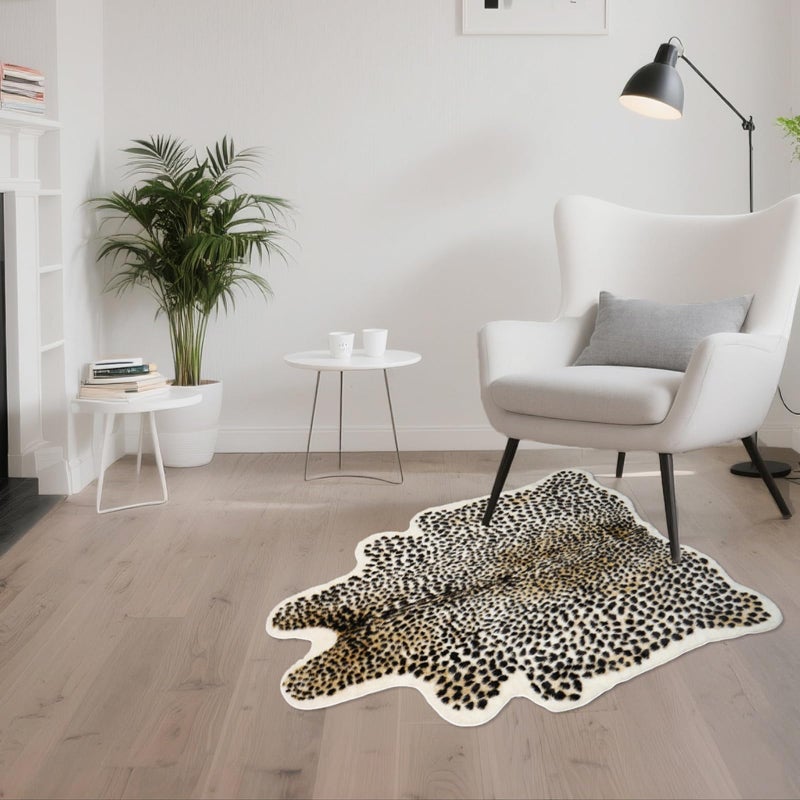 Asuprui Faux Cheetah Rug Animal Rug Leopard Print Faux Cowhide Area Rug Animal Print Cow Hide Rug for Kids Room 35 Width x 43 Length Inches - Image 5